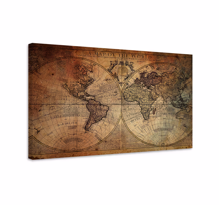 weltkarte leinwand Alter stil - TenStickers