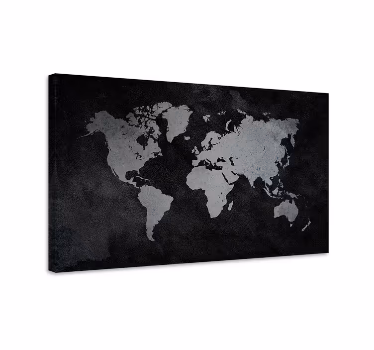 weltkarte leinwand Mapamundi blanco y negro - TenStickers