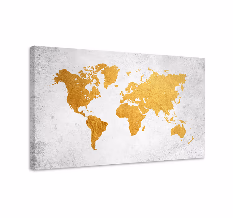 weltkarte leinwand Mapamundi dorado - TenStickers