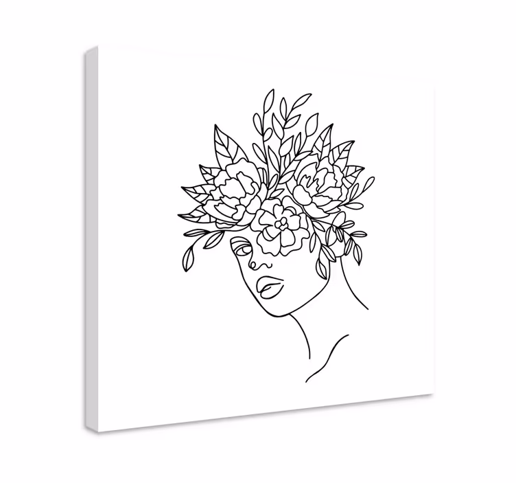 Kunst auf Leinwand Frauen mit blumengesicht - TenStickers