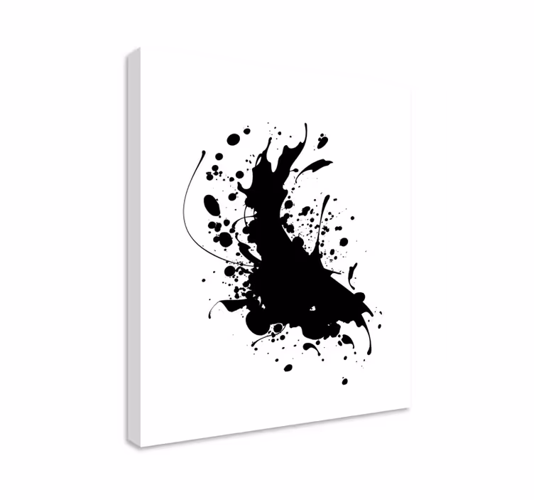 Leinwandbild abstrakt dynamischer schwarzer spritzer - TenStickers