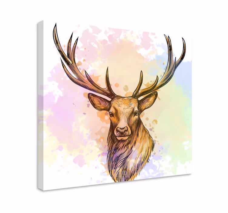 Hirsch Wandbild Farbspritzhirsch - TenStickers