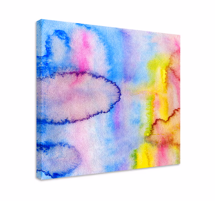 Leinwandbild abstrakt mit bunten aquarellmischungen - TenStickers