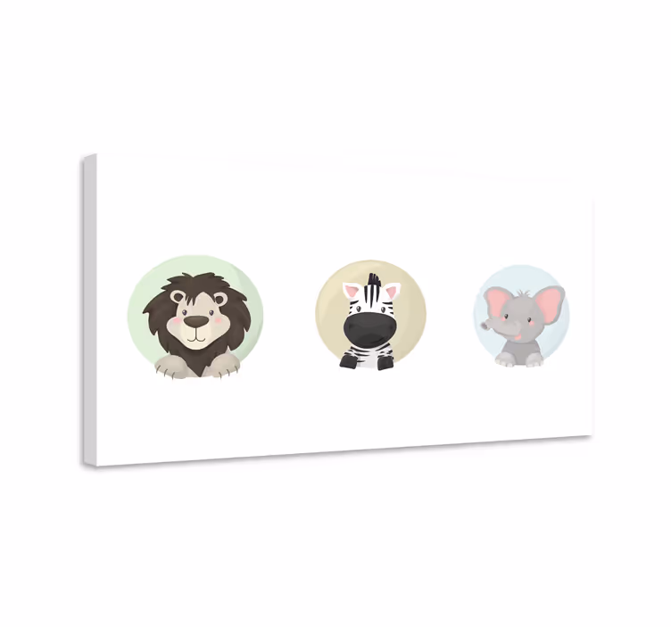 Leinwandbild Babys Tiere gesetzt - TenStickers