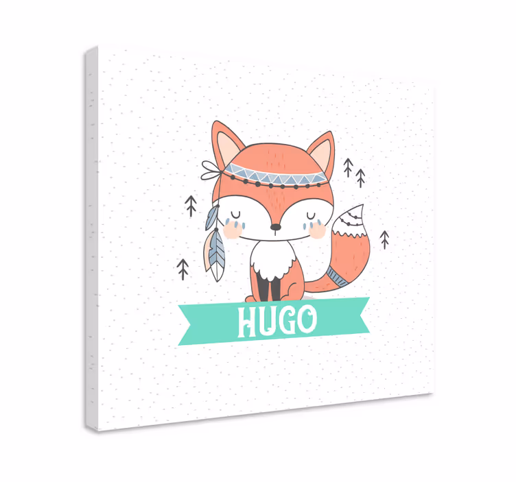 Leinwandbild Babys Ethnischer fuchs mit Namen - TenStickers