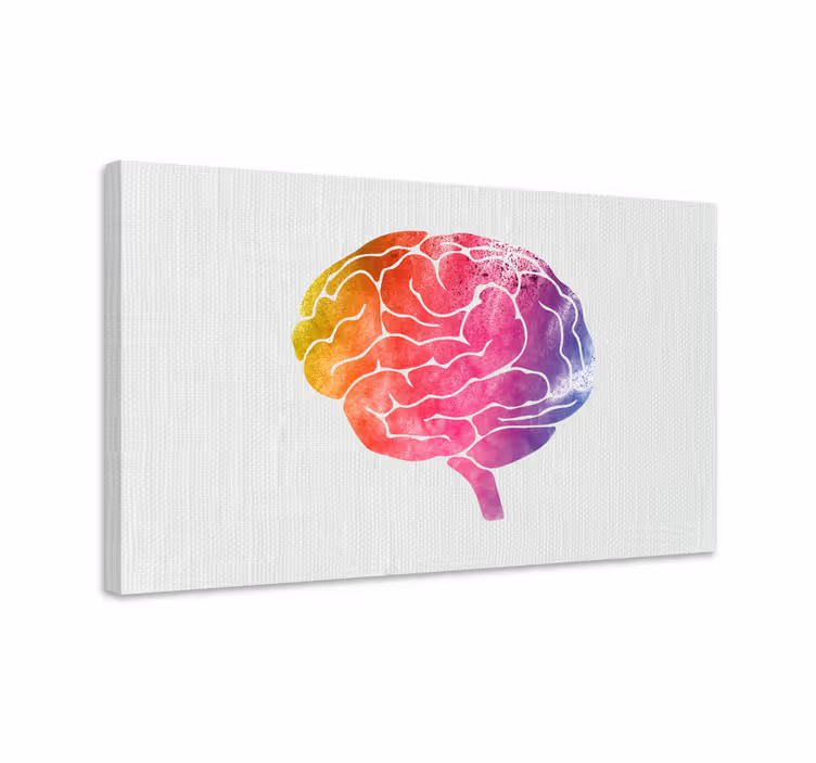 Leinwandbild abstrakt Regenbogen-gehirn - TenStickers