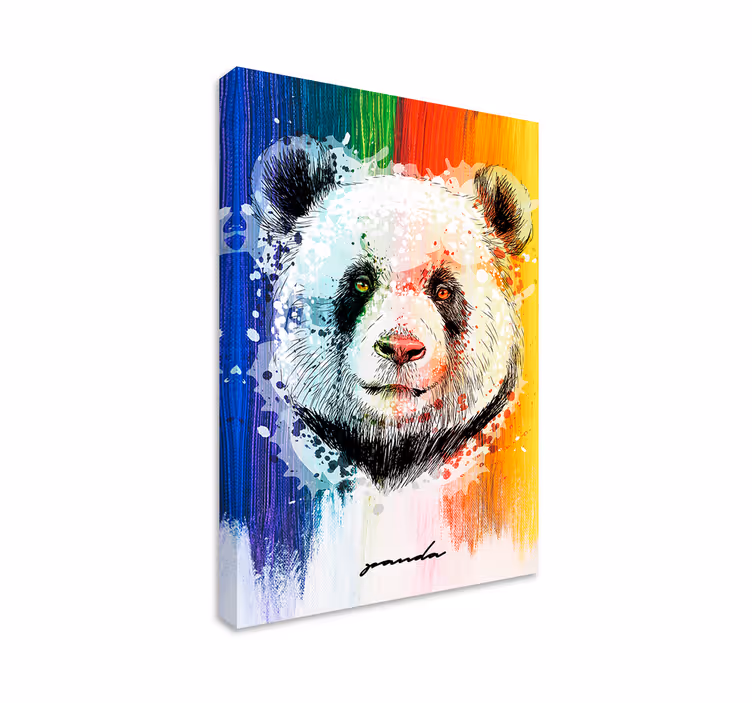 Wandbild tier buntes panda portrait - TenStickers