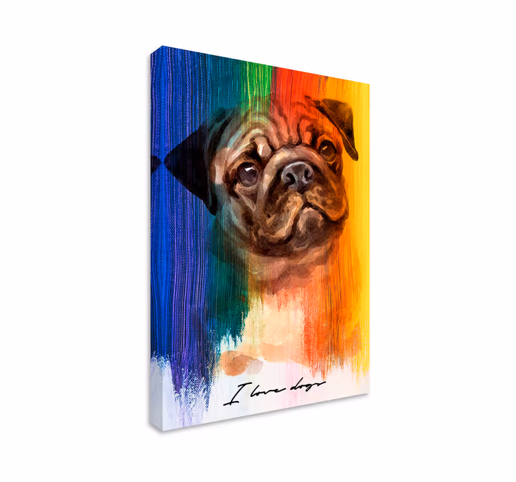 Wandbilder hunde niedliches mops porträt - TenStickers