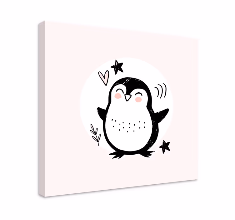 Leinwandbild Babys Niedliches gezeichnetes babypinguin-gekritzel - TenStickers