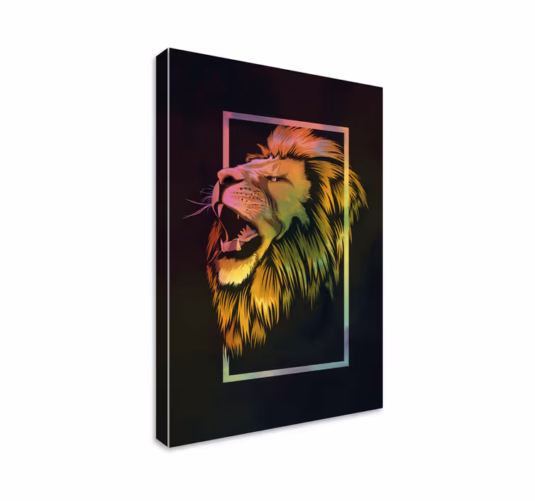 Wandbild tier majestischer löwenruf - TenStickers