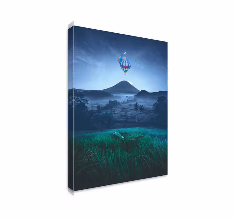 Wandbilder landschaft heißluftballon über bergen - TenStickers