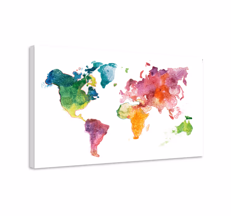 weltkarte leinwand Bunt - TenStickers