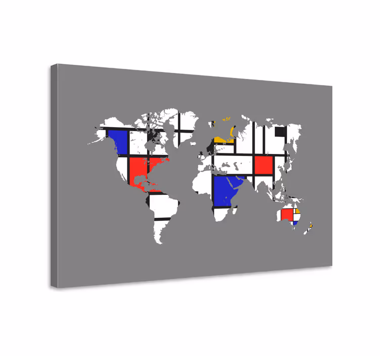 Weltkarte leinwand weltkarten komposition - TenStickers