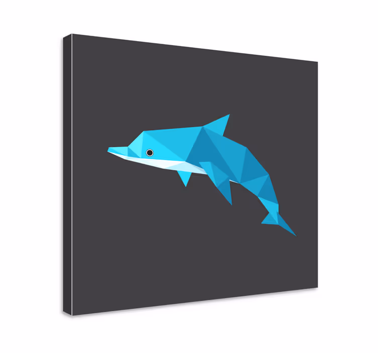 Wandbild Tier Origami-delfin - TenStickers