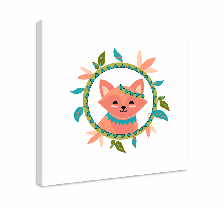 Wandbild Tier Nordischer rosa fuchs - TenStickers