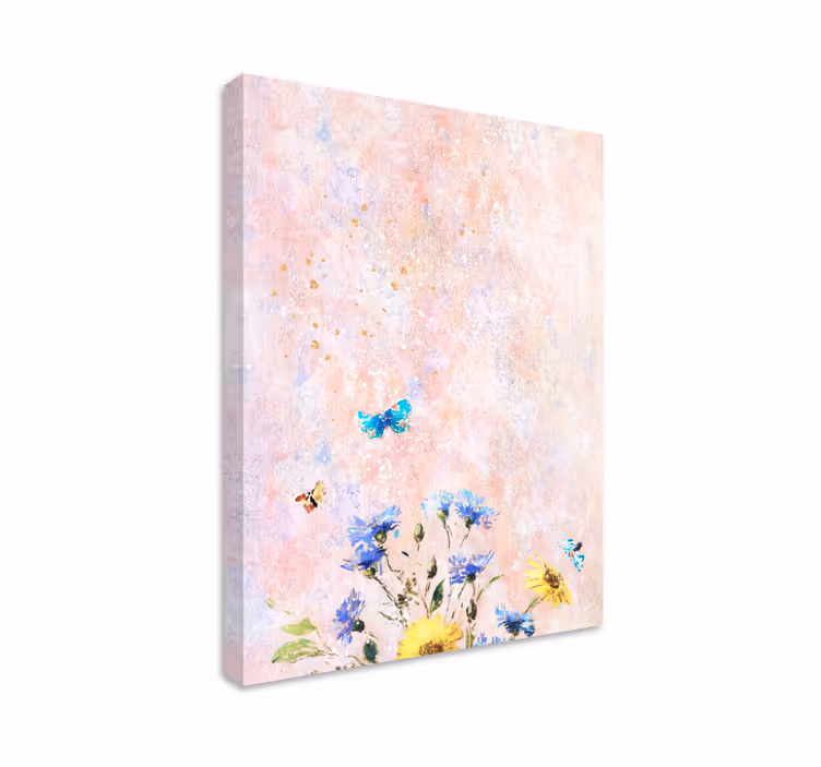 Leinwandbild Blume Öl deutsche blume - TenStickers