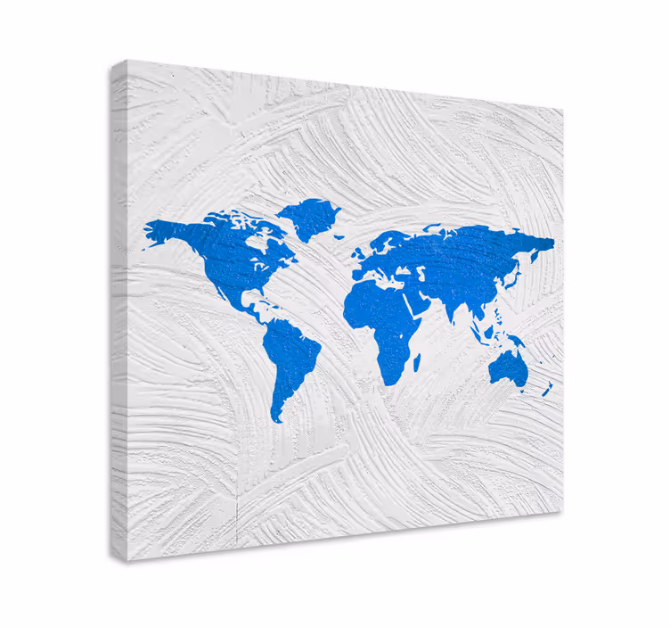 weltkarte leinwand Blau - TenStickers