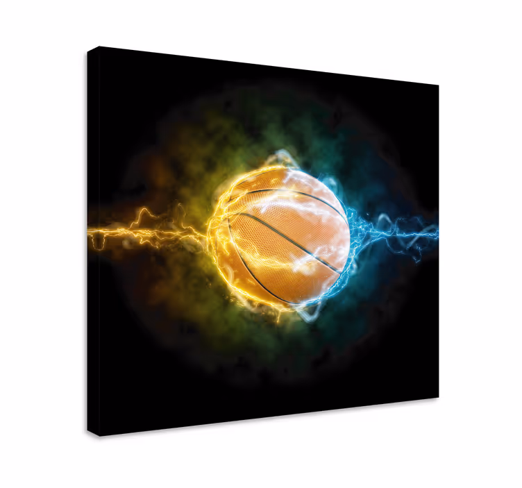 Leinwandbild Teenager Wasser- und feuerbasketball - TenStickers