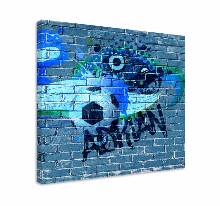 Leinwandbild für Zuhause Fußball-graffiti mit Namen - TenStickers