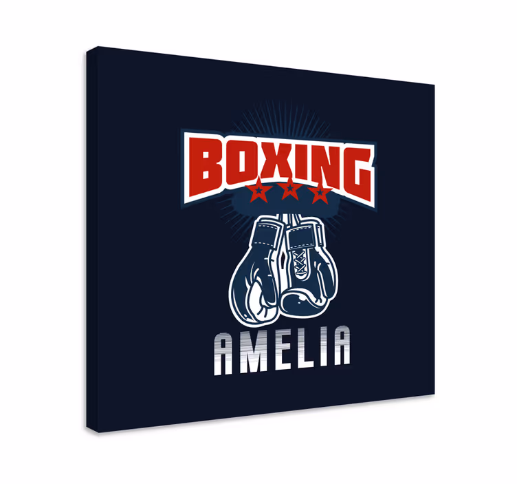Leinwandbild für Zuhause Boxerhandschuhe mit Namen - TenStickers