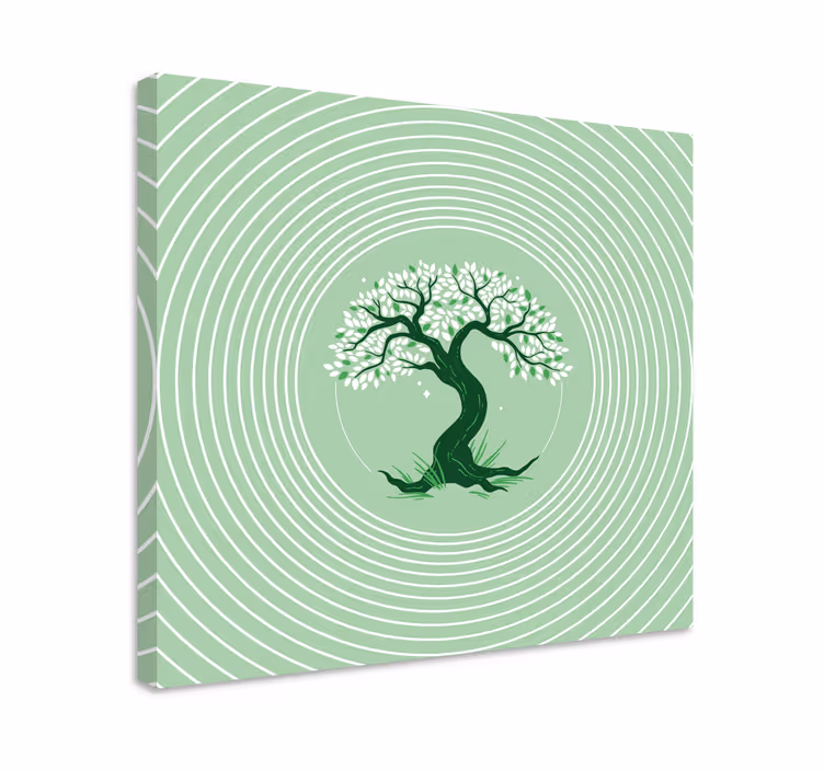 Wandbild Baum Große grüne hand gezeichnet - TenStickers