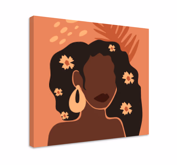 Leinwandbild Blume ästhetisches mädchen mit blumen - TenStickers