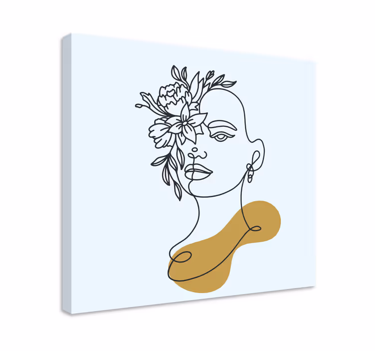 Kunst auf leinwand abstraktes blumenporträt - TenStickers