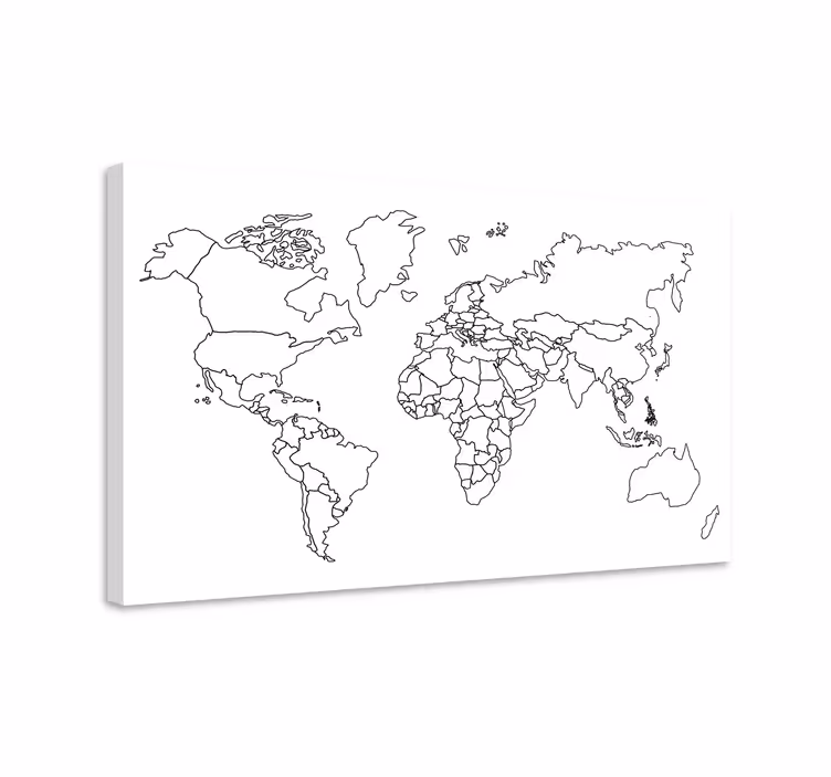 Weltkarte Leinwand Modern minimal - TenStickers