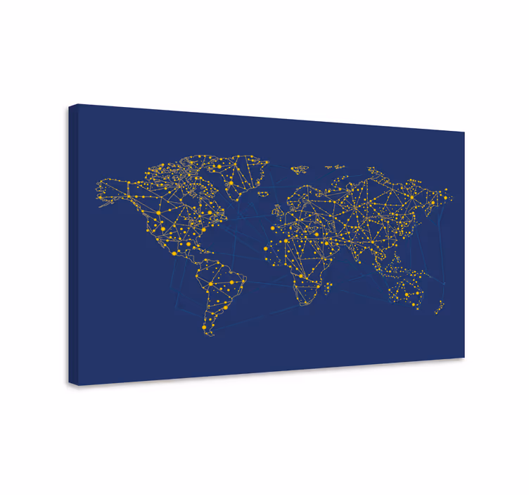 Weltkarte Leinwand Helles punktmuster - TenStickers