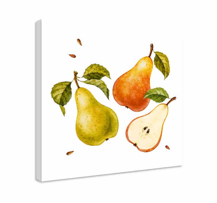 Leinwandbild Obst Gelbe und orange birnen - TenStickers