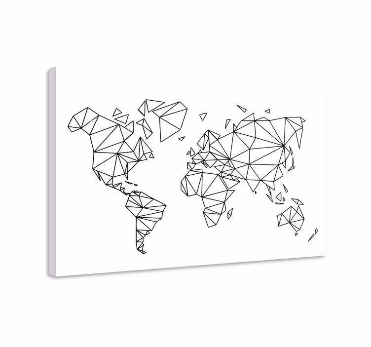 Leinwandbild skandinavisch Geometrische weltkarte - TenStickers