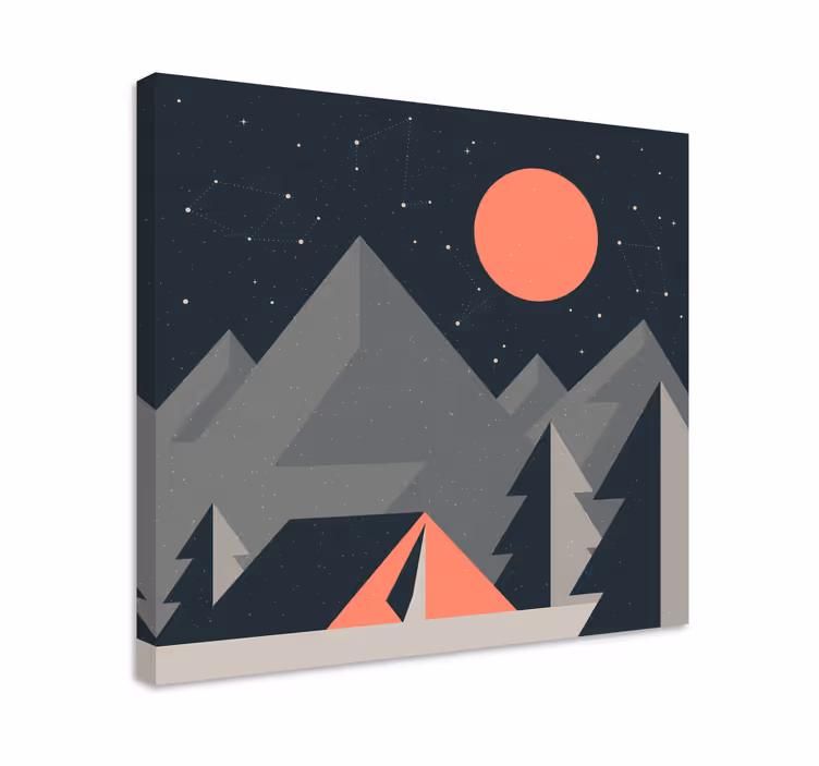 Leinwandbild skandinavisch Wald im geometrischen stil - TenStickers