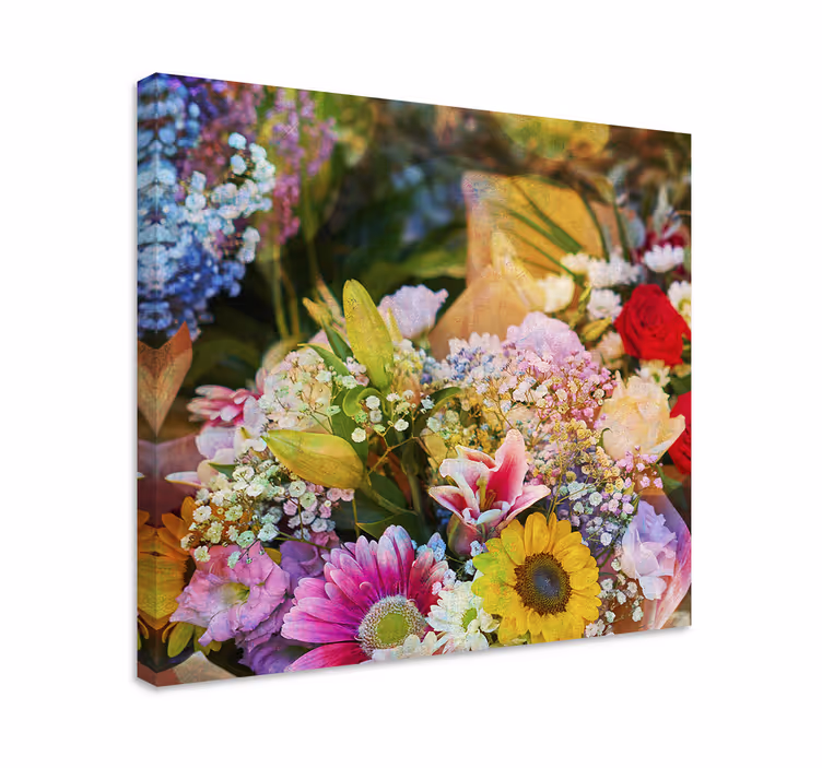 Leinwandbild lebhafte blumenkomposition - TenStickers