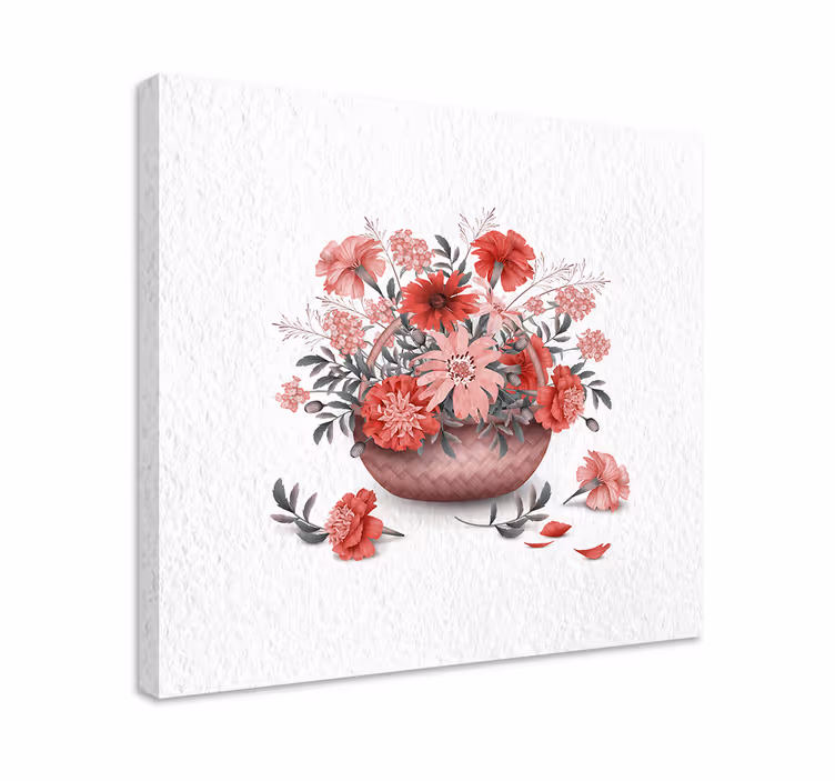 Leinwandbild blumenarrangement im korb - TenStickers