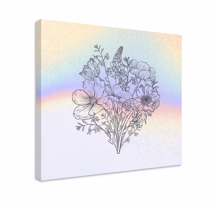 Leinwandbild blumengesteck umriss - TenStickers