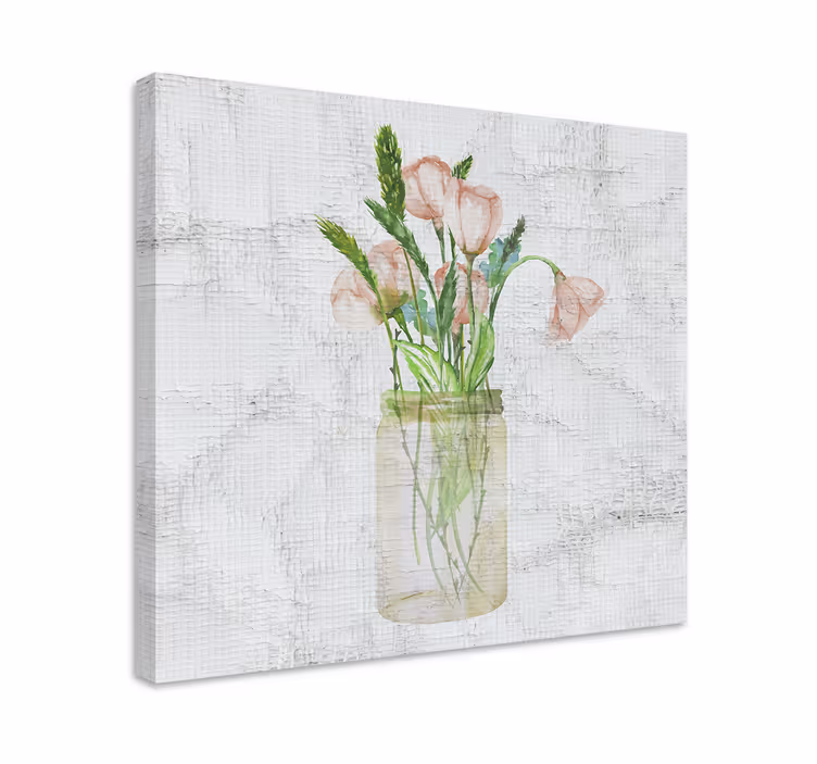 Leinwandbild pinkes blumenjar - TenStickers