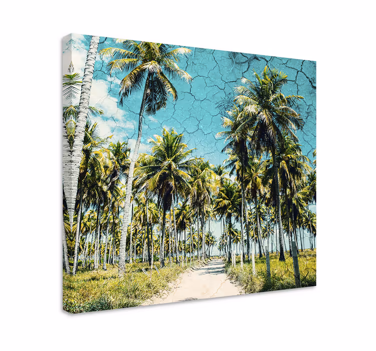 Wandbild Wohnzimmer Landschaft mit palmen - TenStickers