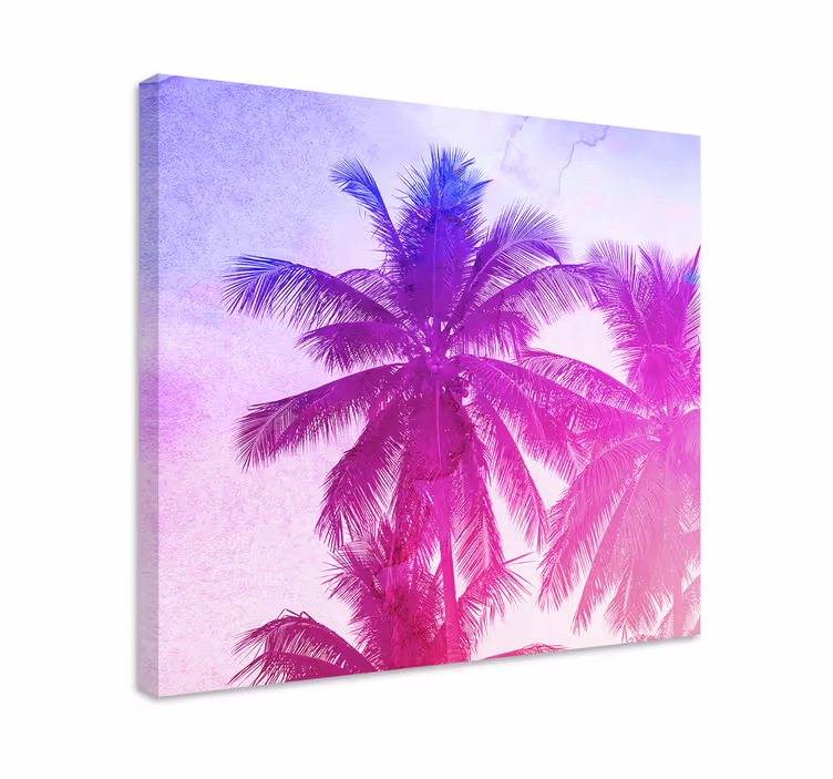 Wandbild Wohnzimmer Neon-palmen-design - TenStickers