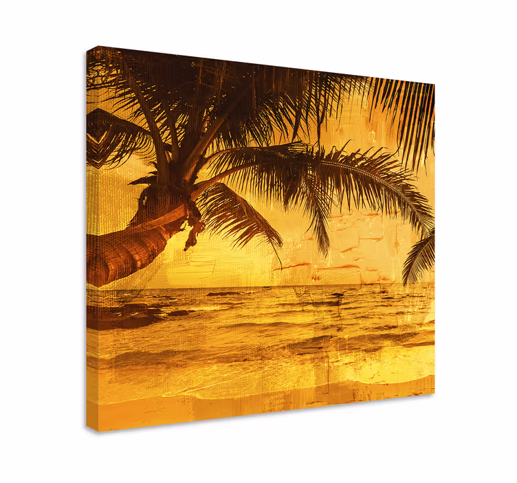 Wandbilder landschaft sonnenuntergang palmen szene - TenStickers