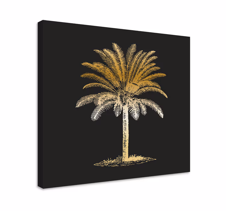 Wandbilder Esszimmer Goldene palme - TenStickers