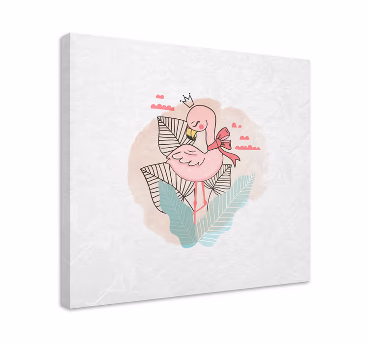 Wandbild tier flamingo mit schleife - TenStickers