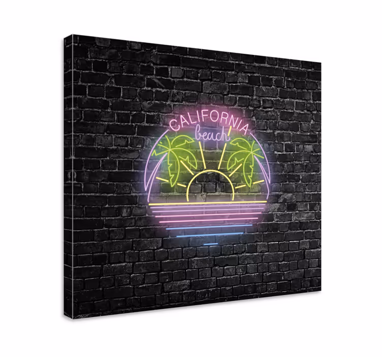 Wandbild Wohnzimmer Kalifornischer strand neontext - TenStickers