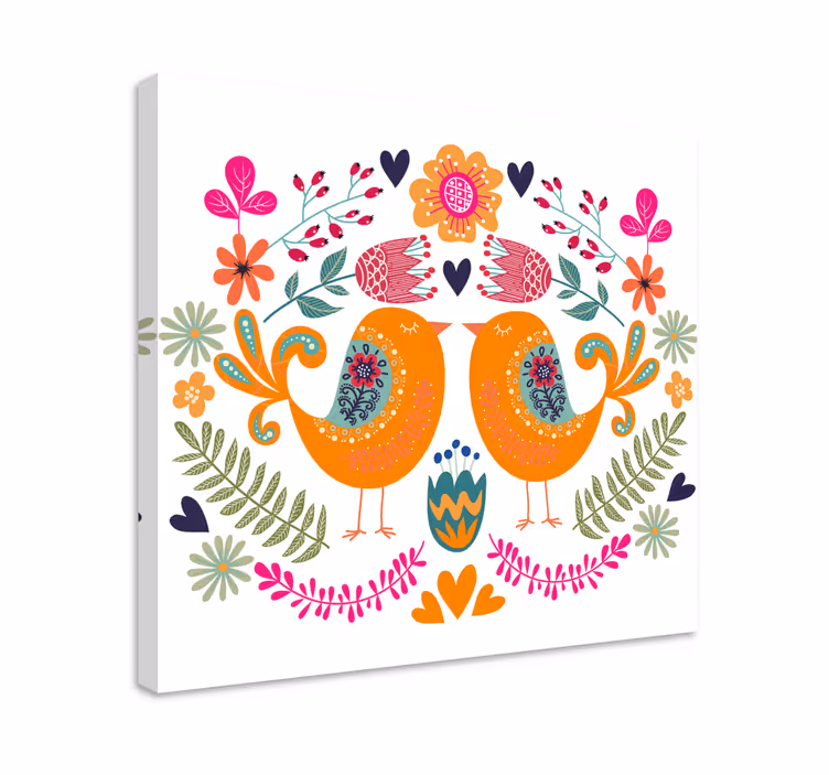 Leinwandbild vogel liebesvögel design - TenStickers