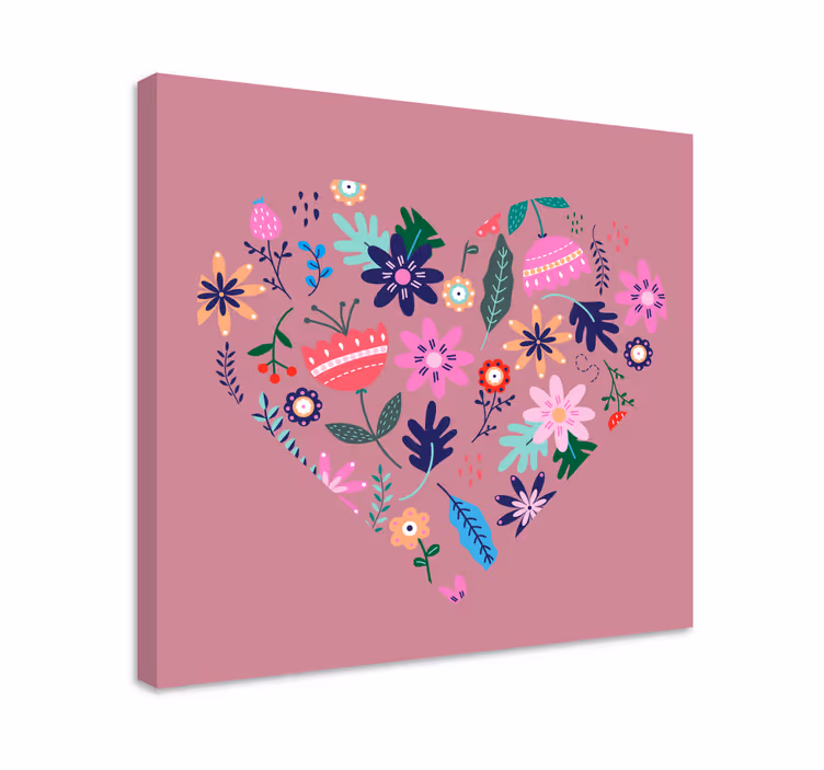 Leinwandbild herzblumenarrangement - TenStickers