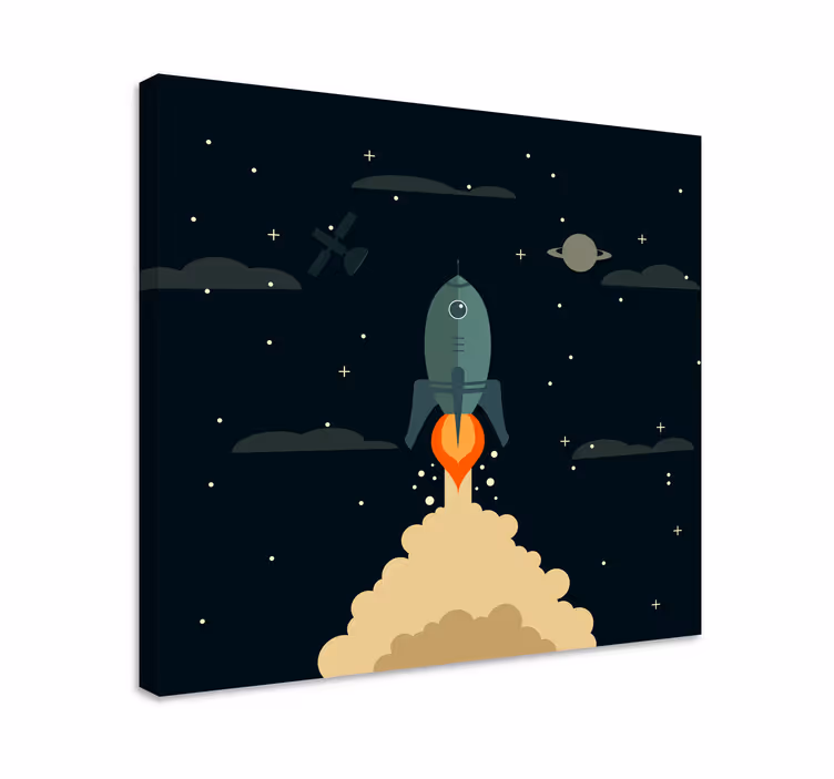 Wandbild Kinder Cartoon-Rakete - TenStickers