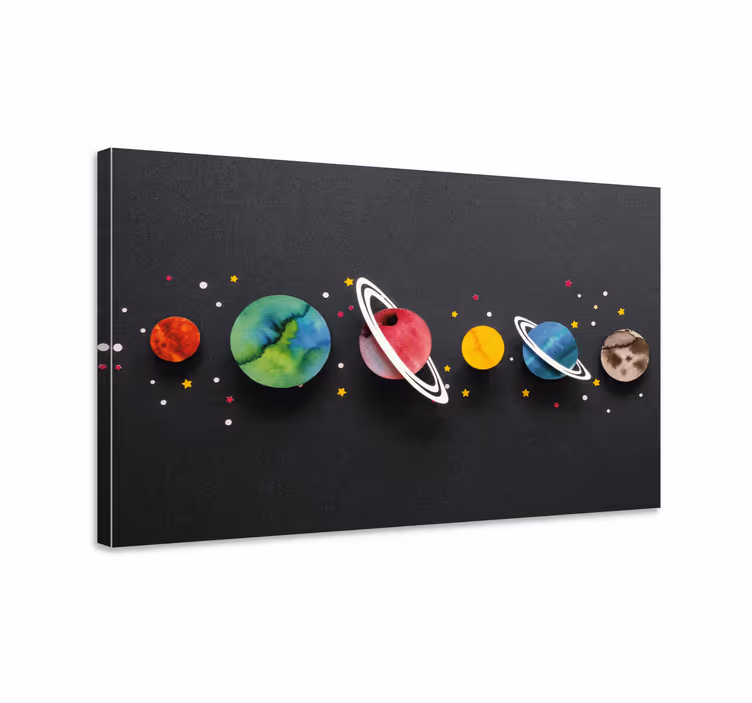 Leinwandbild Kinder Cartoon-planeten in reihe - TenStickers