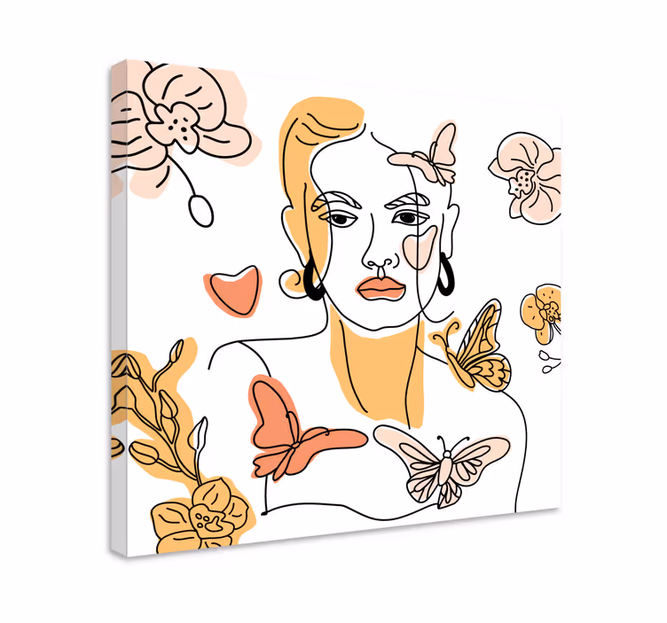 Leinwandbild stilisiertes blumenporträt - TenStickers