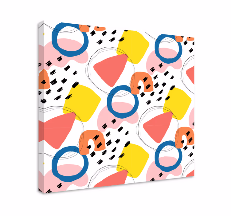 Geometrische wandbilder mit bunten abstrakten formen - TenStickers
