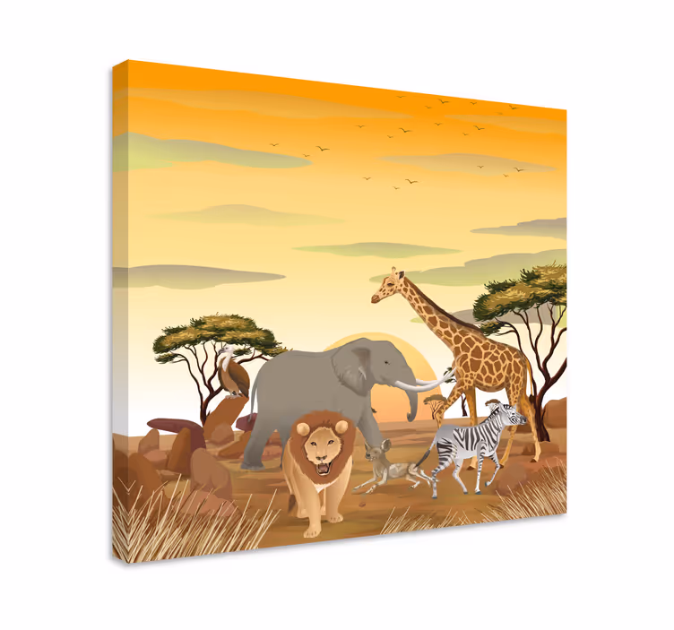 Wandbild elefant in der savanne - TenStickers