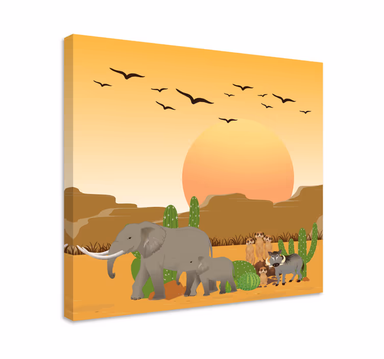Leinwandbild Kinder Afrikanische tiere in freier wildbahn - TenStickers